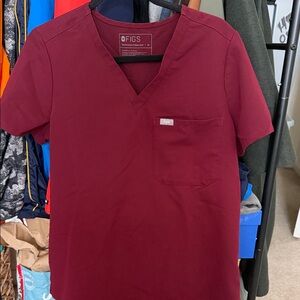 Figs Women’s Catarina Burgundy Scrub Top, Medium